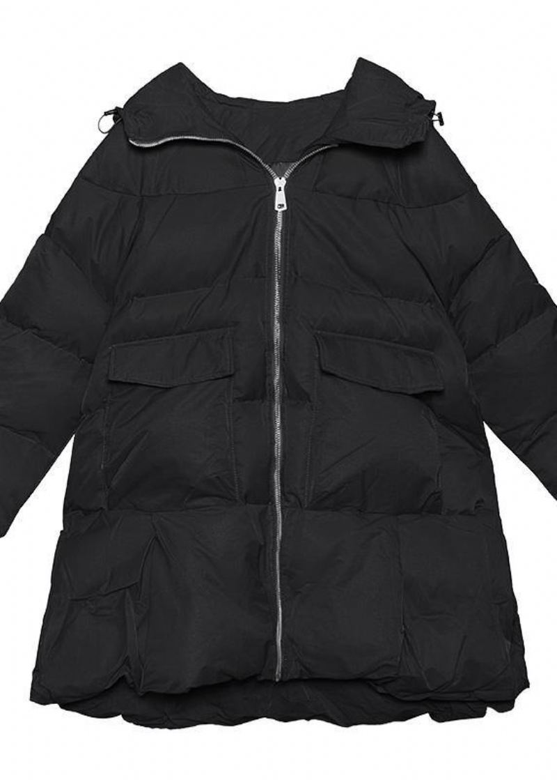 Parkas Noirs Pour Femmes Vestes De Neige Surdimensionnées Grandes Poches Manteaux D'hiver À Capuche - Violet