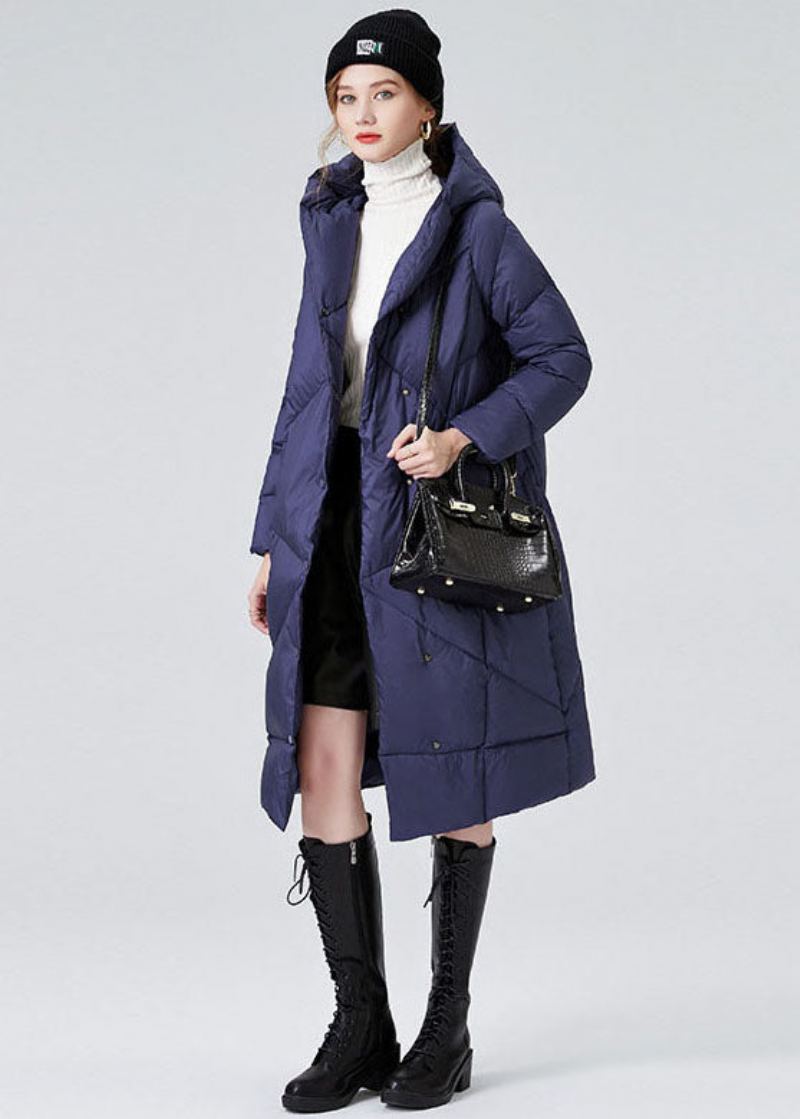 Veste D'hiver Ajustée En Duvet De Canard Épais Avec Poches À Capuche Bleues Canada Goose - Doudounes femmes