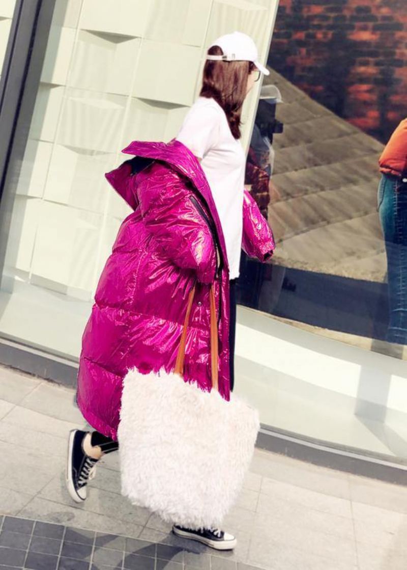 Veste D'hiver Surdimensionnée Chaude Manteaux Doudoune Rose À Capuche Et Fermeture Éclair Pour Femme - Vert