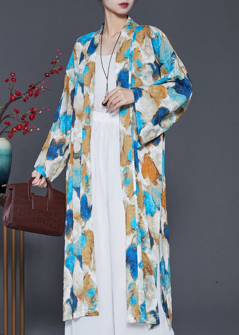 Cardigans Surdimensionnés En Coton Teint Par Nouage Bleu Grande Taille Printemps - Cardigans femmes