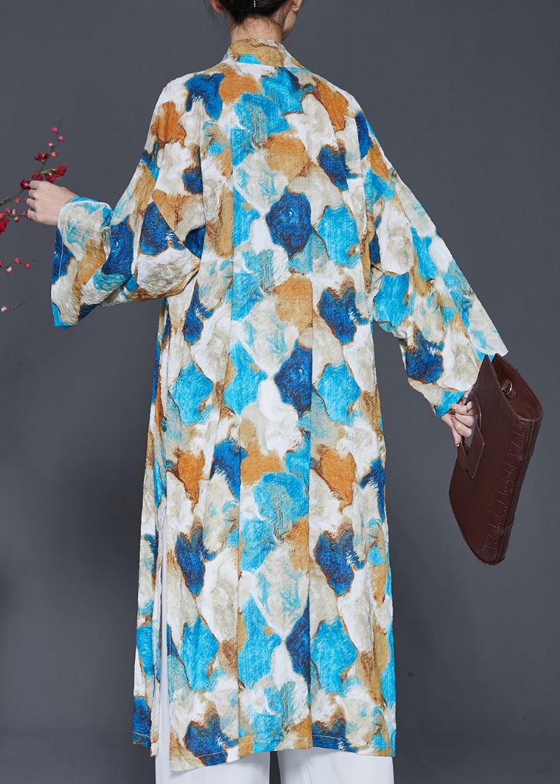 Cardigans Surdimensionnés En Coton Teint Par Nouage Bleu Grande Taille Printemps - Cardigans femmes