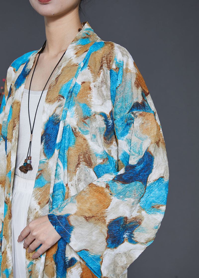 Cardigans Surdimensionnés En Coton Teint Par Nouage Bleu Grande Taille Printemps - Cardigans femmes