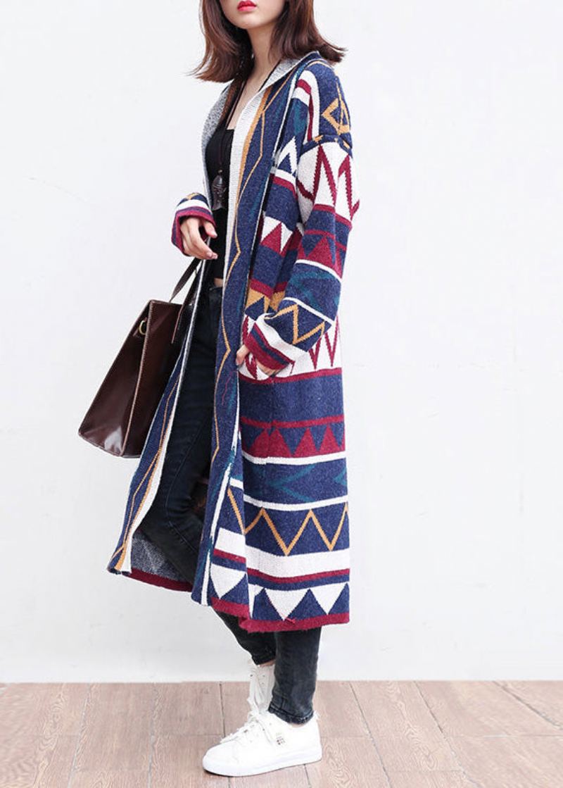 Cardigans En Tricot De Coton Multicolores À La Mode Amples Et Décontractés À Manches Longues Manteaux De Pull Ajustés - Cardigans femmes