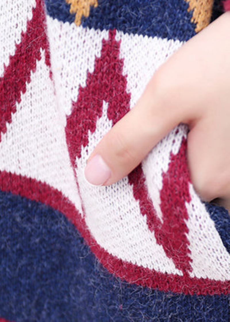 Cardigans En Tricot De Coton Multicolores À La Mode Amples Et Décontractés À Manches Longues Manteaux De Pull Ajustés - Cardigans femmes