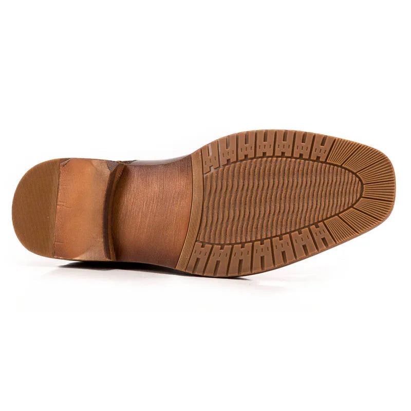 Vintage En Cuir Véritable Hommes Style Britannique Cheville Chelsea Bottes En Souple Mâle Talon Bas Chaud Respirant Marron Chaussures Décontractées - Marron