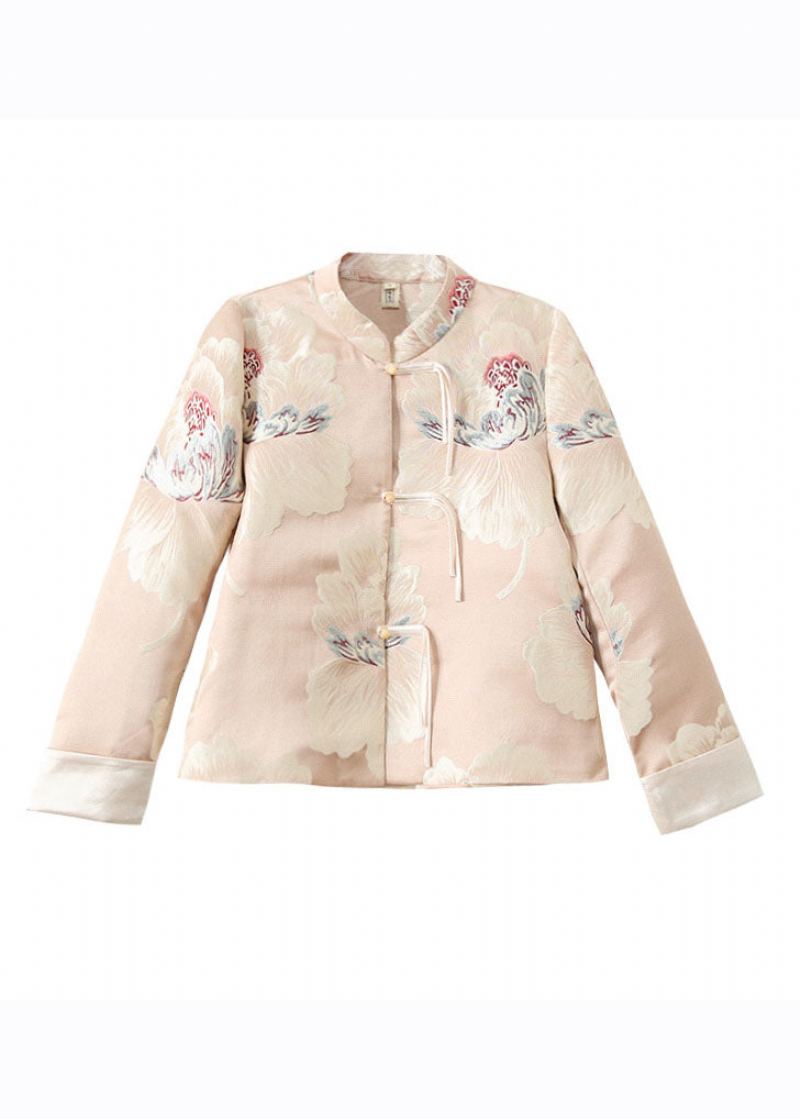 Manteau Boutonné Imprimé Abricot Fantaisie Automne - Manteaux d'hiver femmes