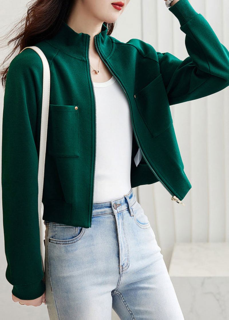 Manteau En Coton Avec Poches Zippées Rose Français Vêtements D'extérieur Printemps - Manteaux d'hiver femmes