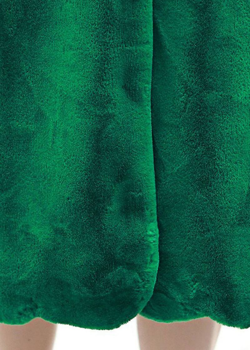Manteaux Moelleux En Fourrure Épaisse Surdimensionnée Vert Français Hiver - Manteaux d'hiver femmes