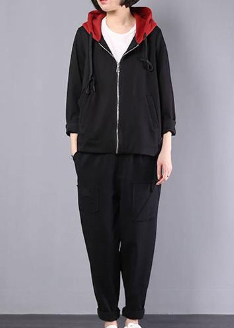 Vêtements En Coton À Capuche Pour Femmes Manteaux Noirs De Photographie D'automne - Manteaux d'hiver femmes
